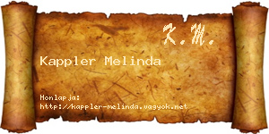 Kappler Melinda névjegykártya